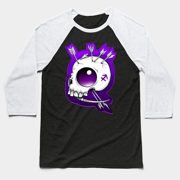 Sagittarius skull Baseball T-Shirt by Sing-Toe-Wrote 